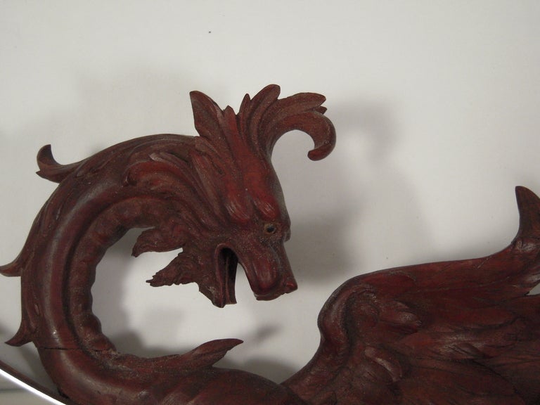 Chinoiserie Superb Finely Carved Dragon Mirror Attributed to Gabriel Viardot