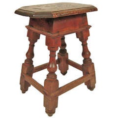 17th Century Italian Walnut Joint Stool Side Table