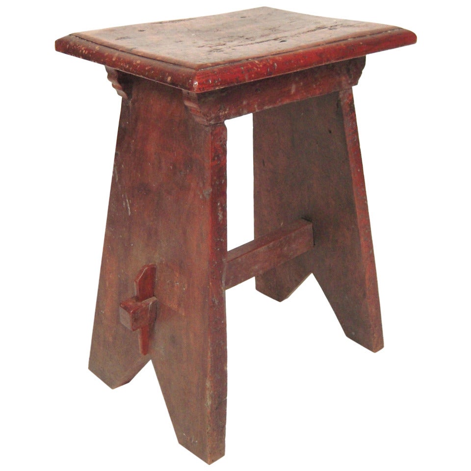 An Early Continental Walnut Joint Stool Side Table