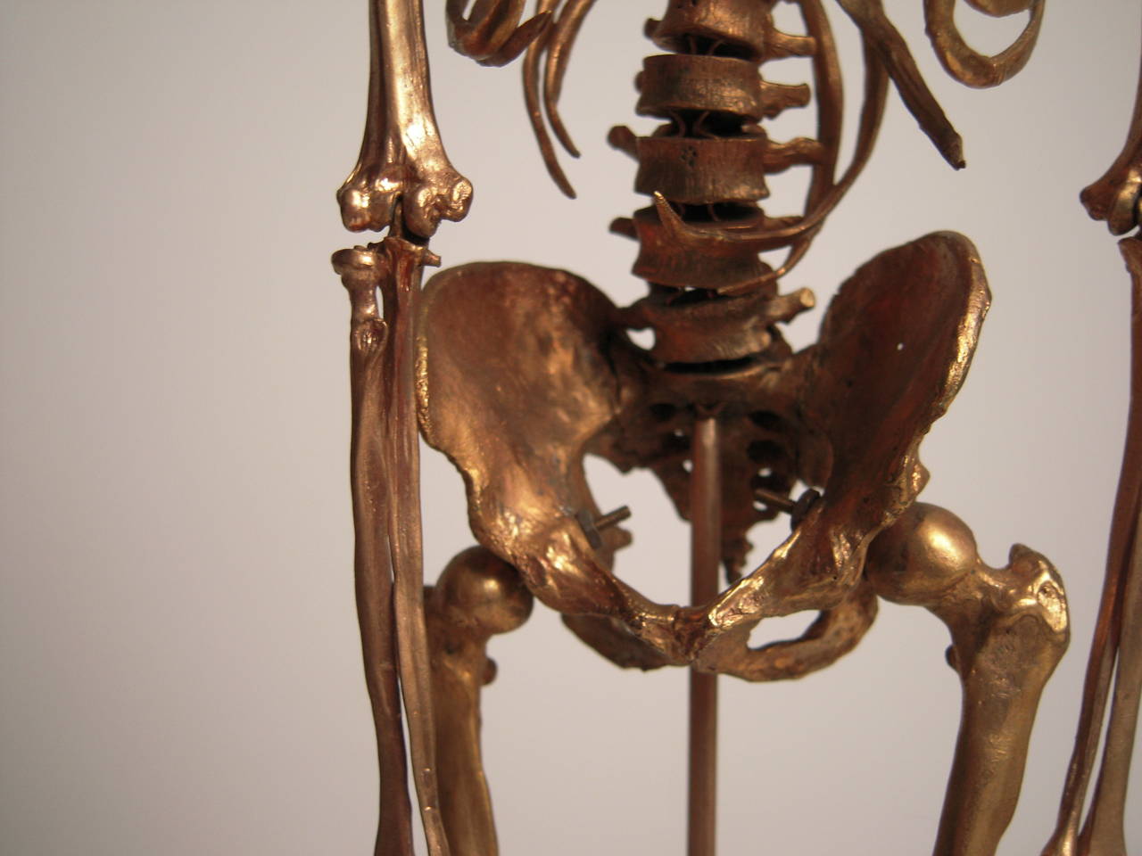 Mid-20th Century Unusual Gilt Metal Model of a Male Skeleton