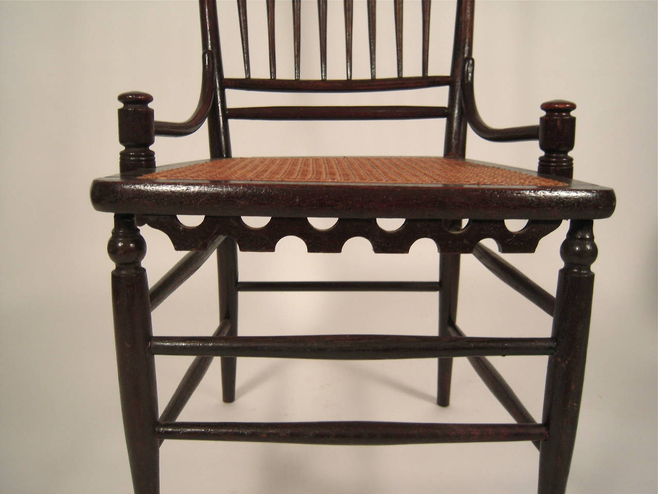 Late 19th Century Set of Four Unusual, Graphic Aesthetic Movement Period Chairs
