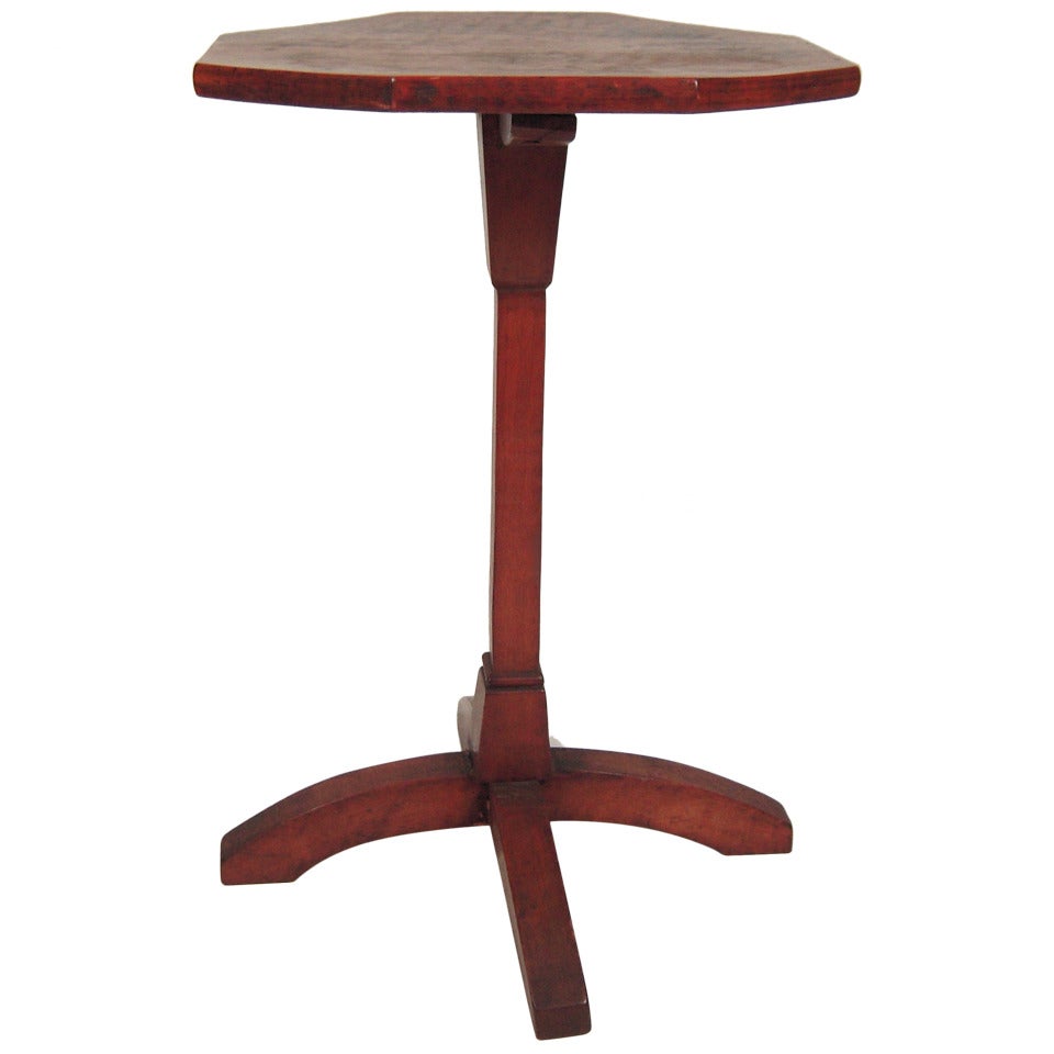 American Country Octagonal Top Candle Stand Occasional Table