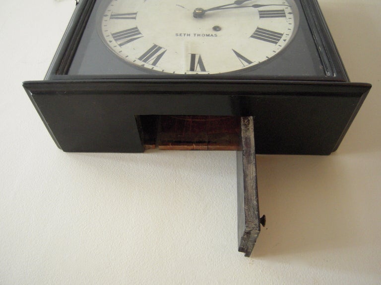 19th C Style Seth Thomas Gallery Wall Clock In Excellent Condition In Essex, MA