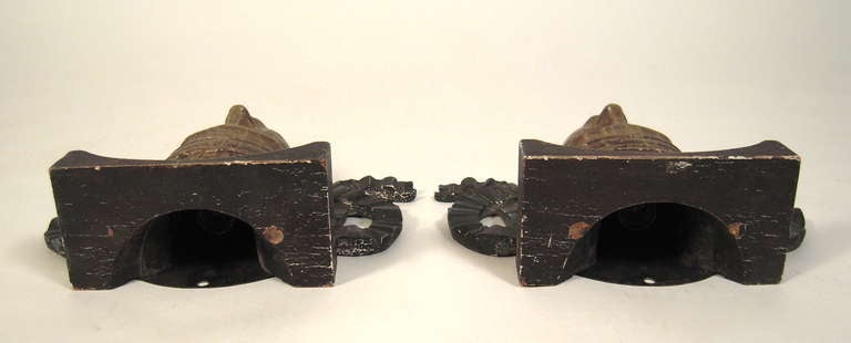 Pair of Neoclassical Style Wall Brackets or Uplights In Good Condition In Essex, MA