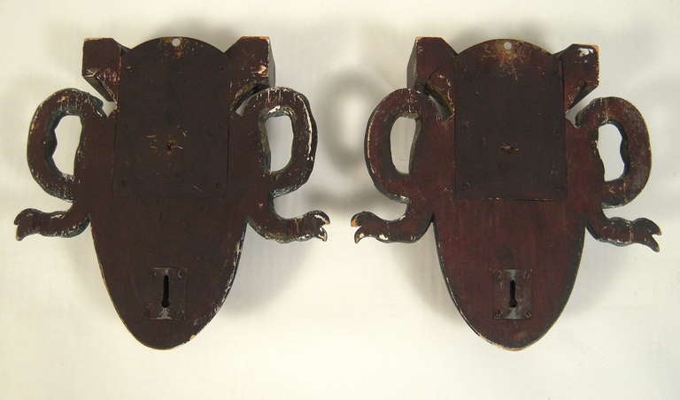 Wood Pair of Neoclassical Style Wall Brackets or Uplights