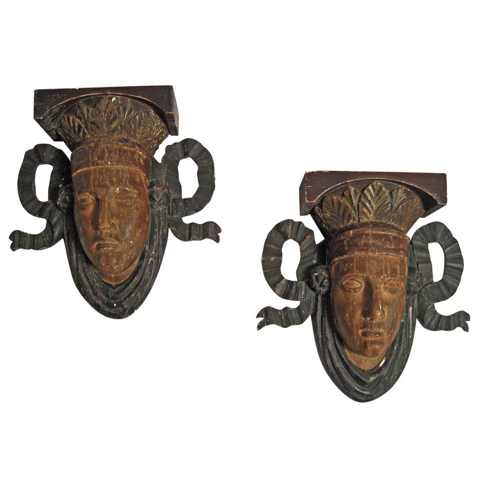 Pair of Neoclassical Style Wall Brackets or Uplights
