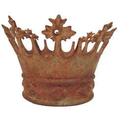 Antique 19th Century Cast Iron European Santos Crown