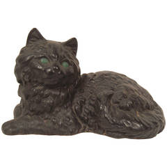 Antique Black Cat Cast Iron Doorstop