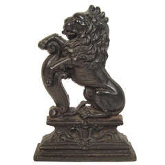 Antique Cast Iron Heraldic Lion Doorstop