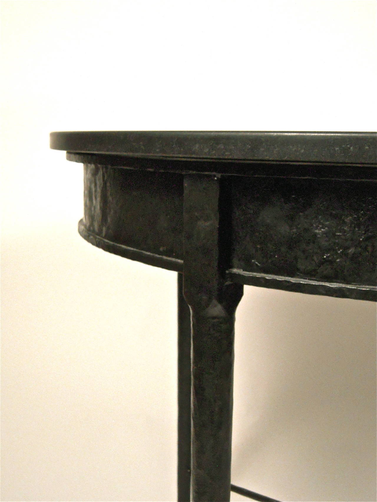 Stone-Top, Wrought Iron Neoclassical Style Table