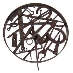 Artfully Designed Blacksmith's Iron Occasional Table