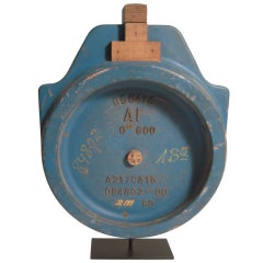 Sculptural Foundry Form in Original Blue Paint