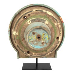 Sculptural Light Blue and Green Painted Foundry Form