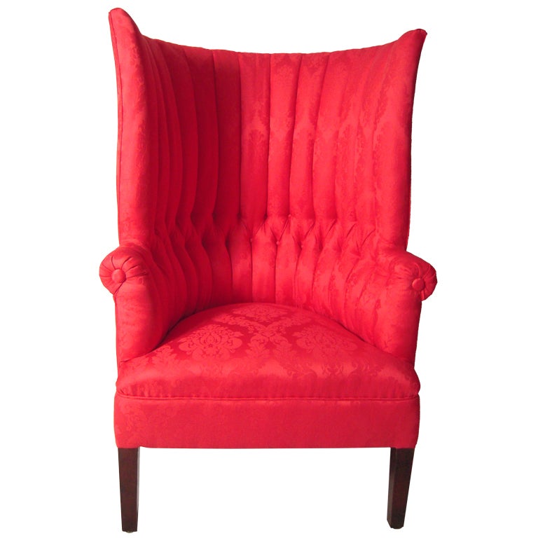 Striking Barrel Back Wing Chair at 1stDibs