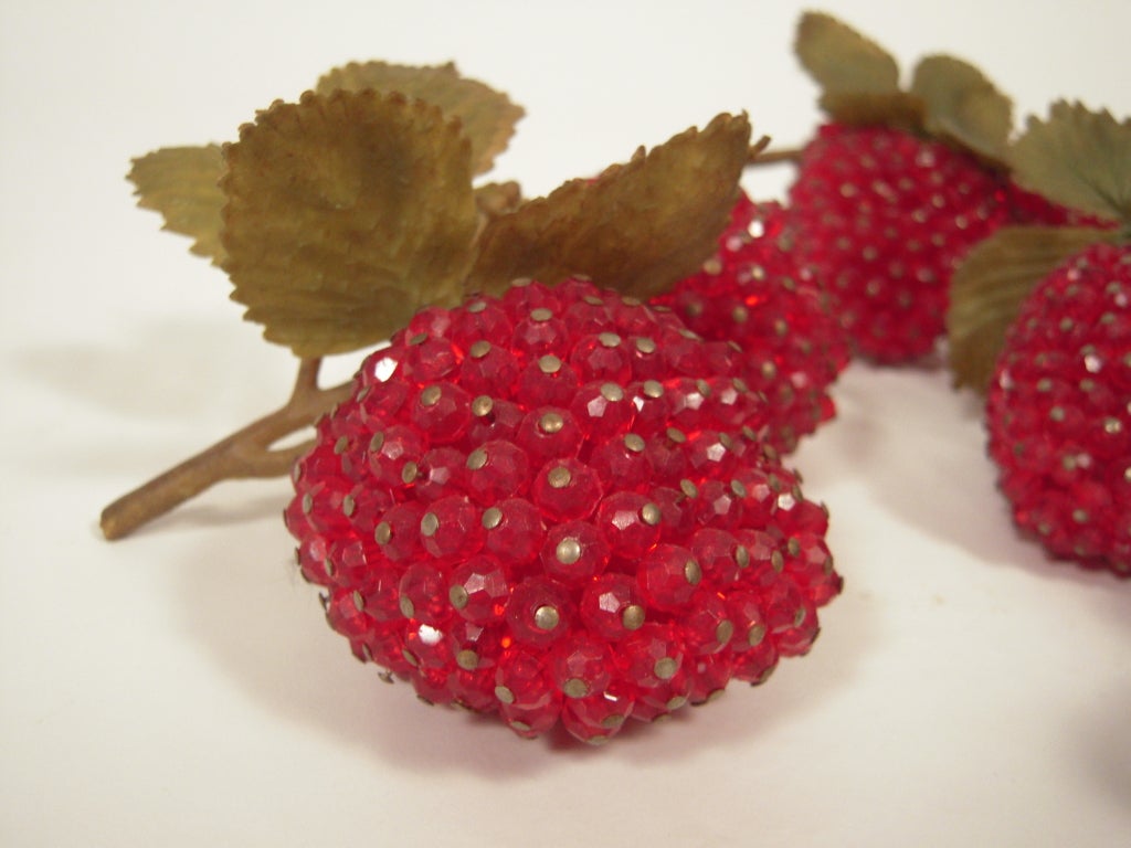 Plastic Collection of Vintage Beaded Strawberries