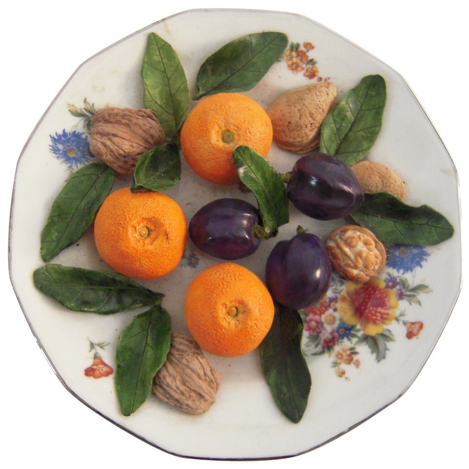 A French Tromp l'Oeil Ceramic Food Plate