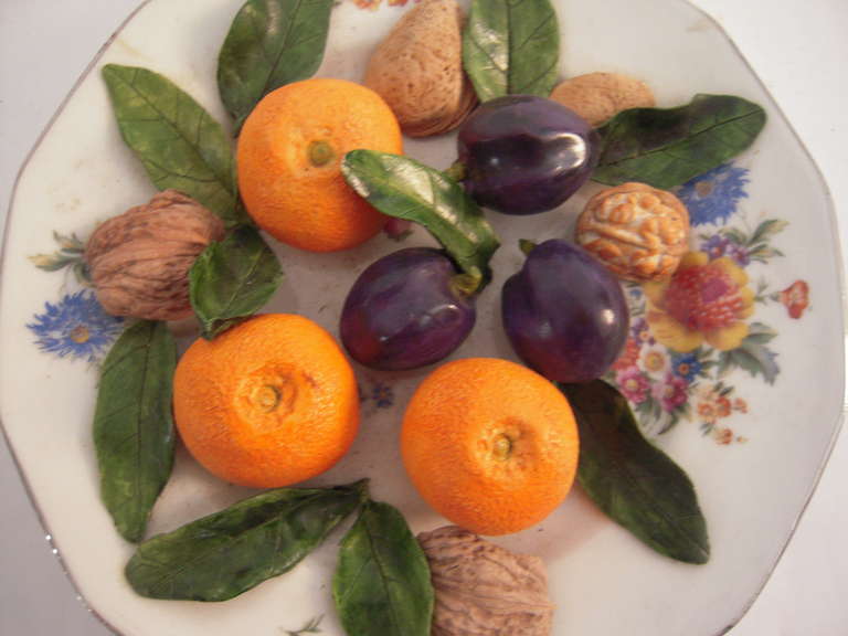 Glazed A French Tromp l'Oeil Ceramic Food Plate