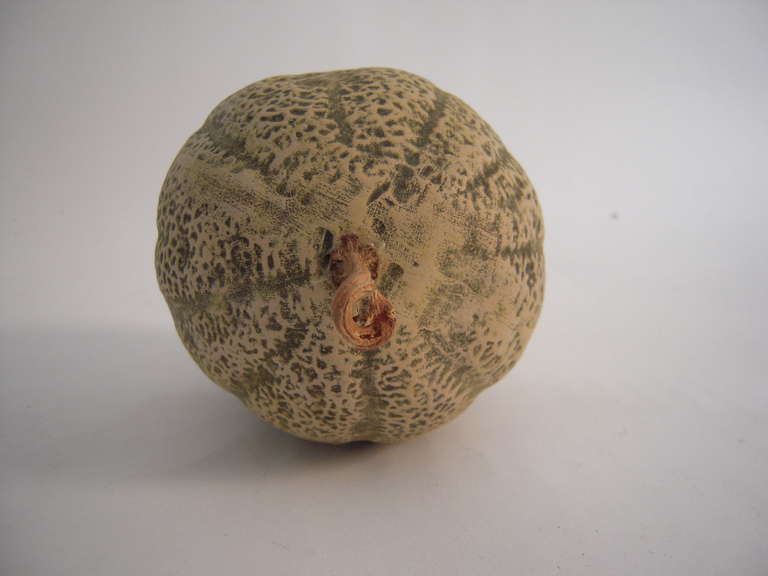 French Realistically Modeled Ceramic Ripe Melon