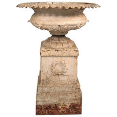 19th Century Neoclassical Cast Iron Garden Urn
