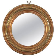 19th Century Giltwood Convex Mirror