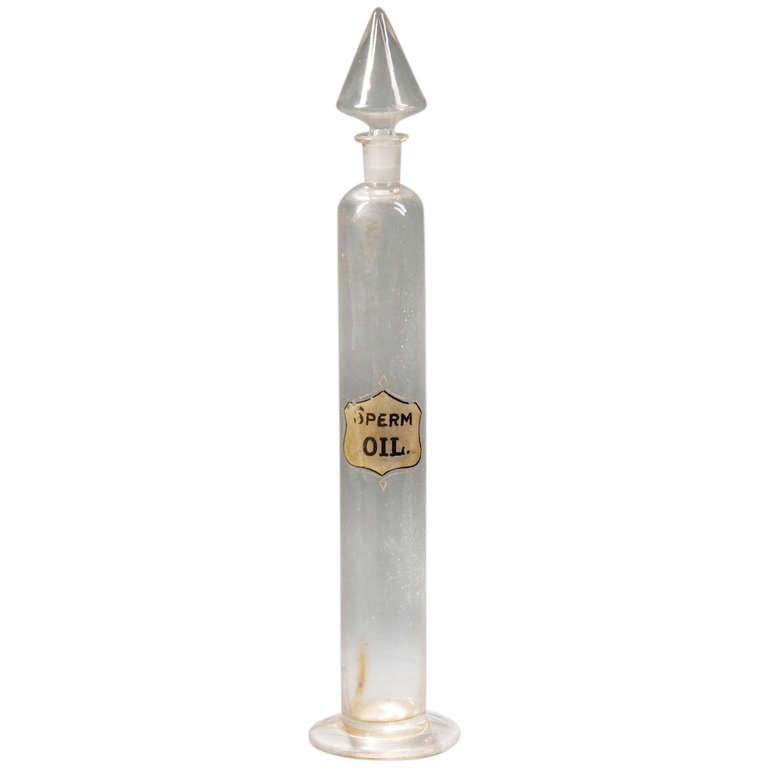 Rare 19th Century Sperm Oil Apothecary Bottle at 1stdibs