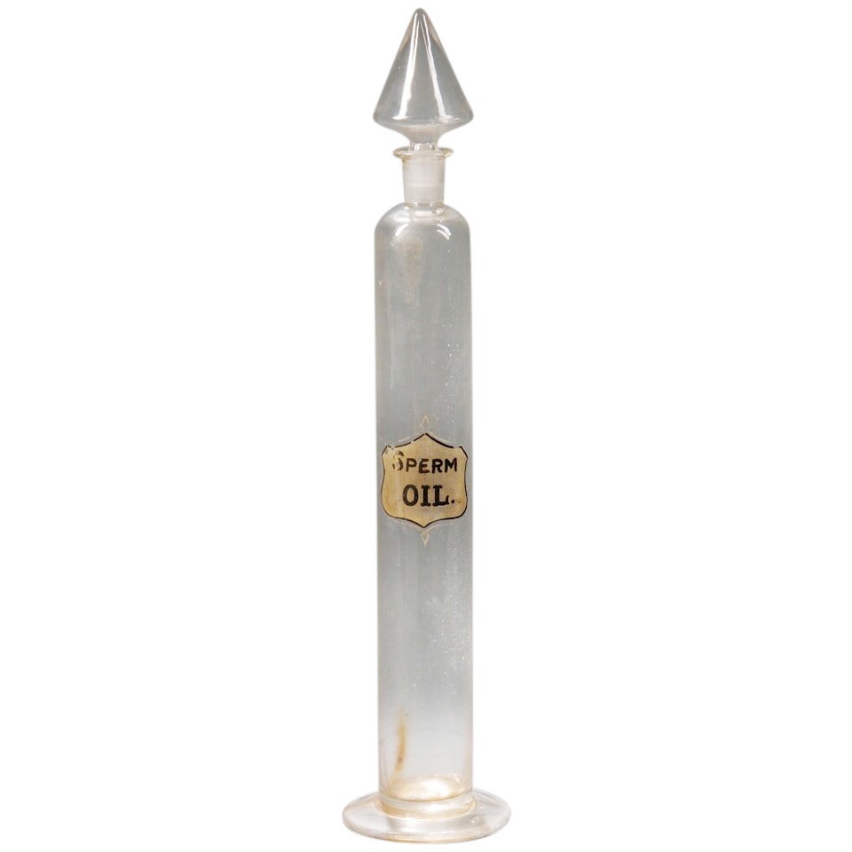 Rare 19th Century Sperm Oil Apothecary Bottle