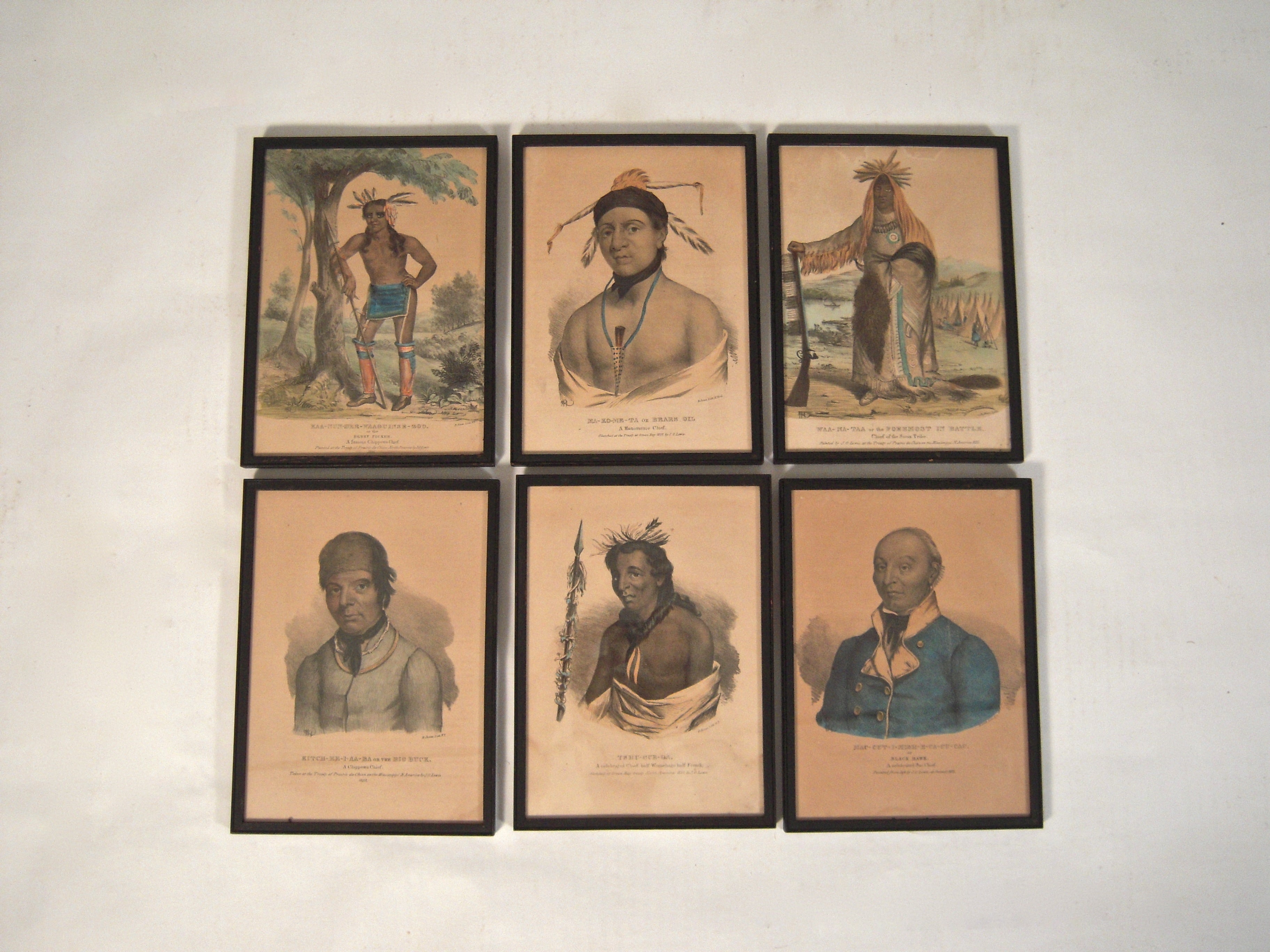Collection of Six 19th American Indian Chief Portraits