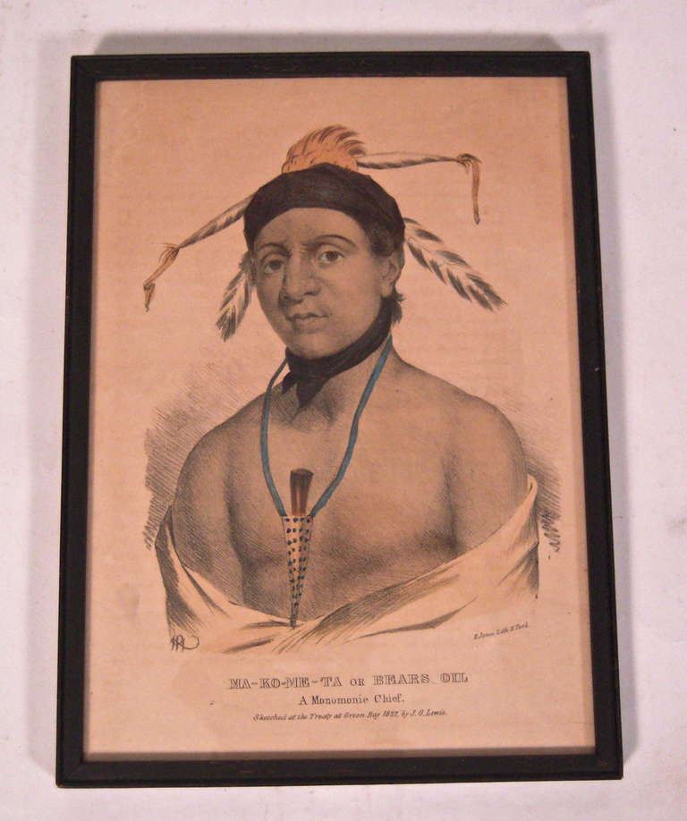 19th Century Collection of Six 19th American Indian Chief Portraits