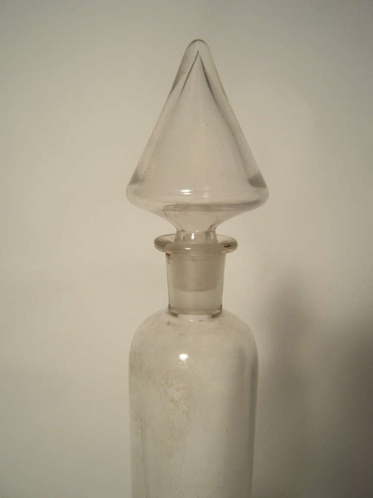 Blown Glass Rare 19th Century Sperm Oil Apothecary Bottle