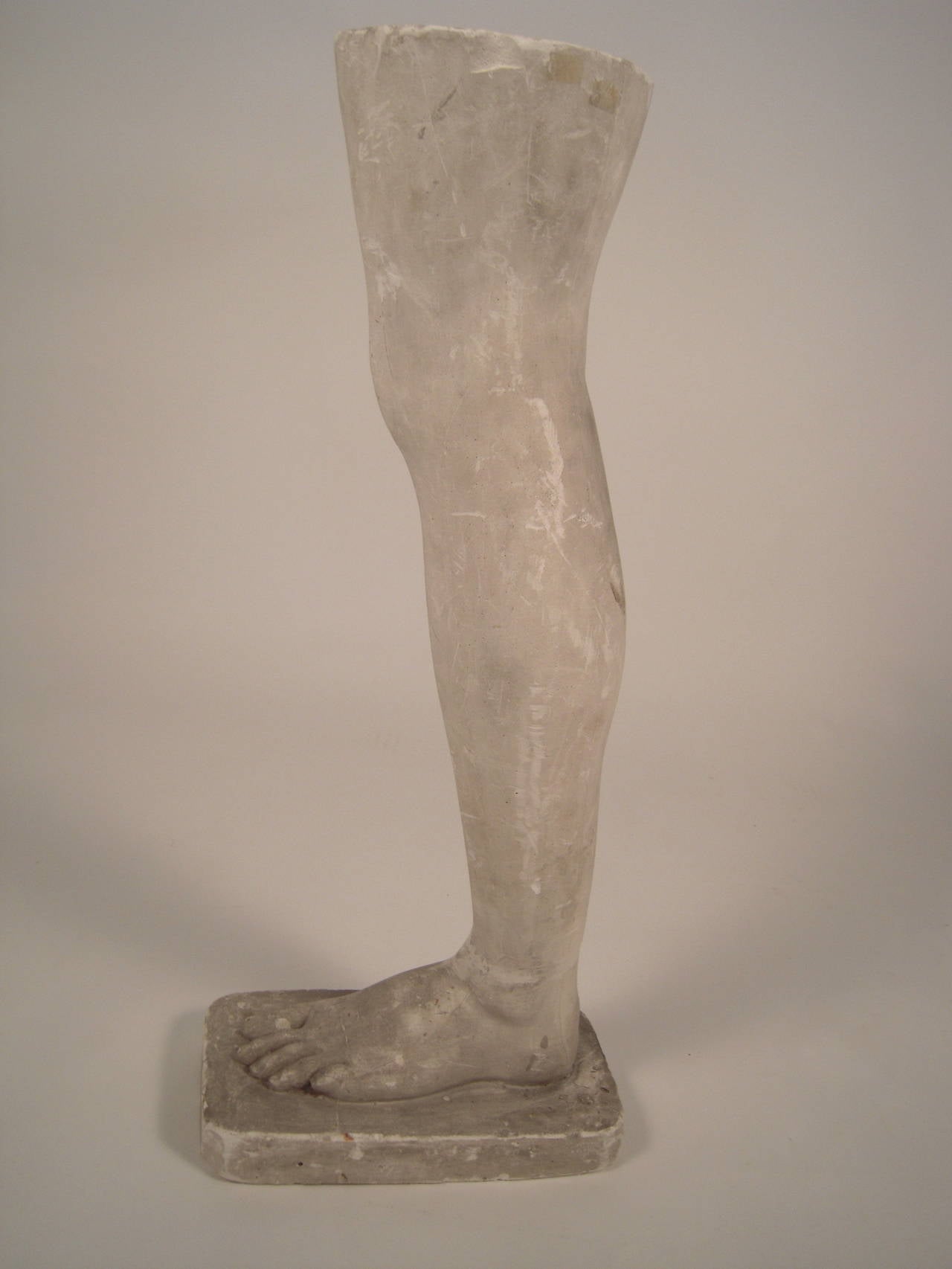 Neoclassical Style Grand Tour Plaster Leg and Foot Sculpture 3