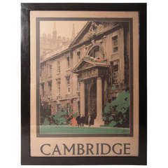 Antique Cambridge University Travel Poster