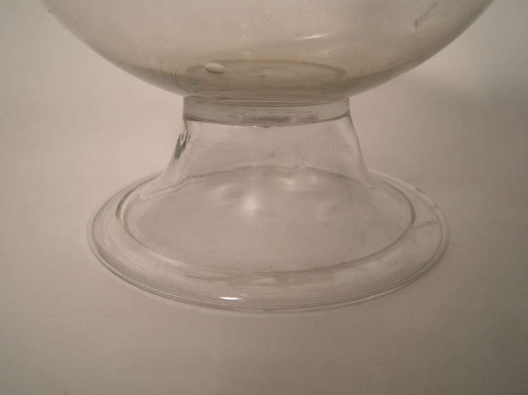 An 18th Century  Blown Glass Lace Maker's Lamp Vase In Excellent Condition In Essex, MA