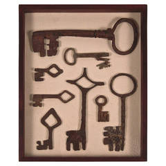 Antique Collection of Early Wrought Iron Keys