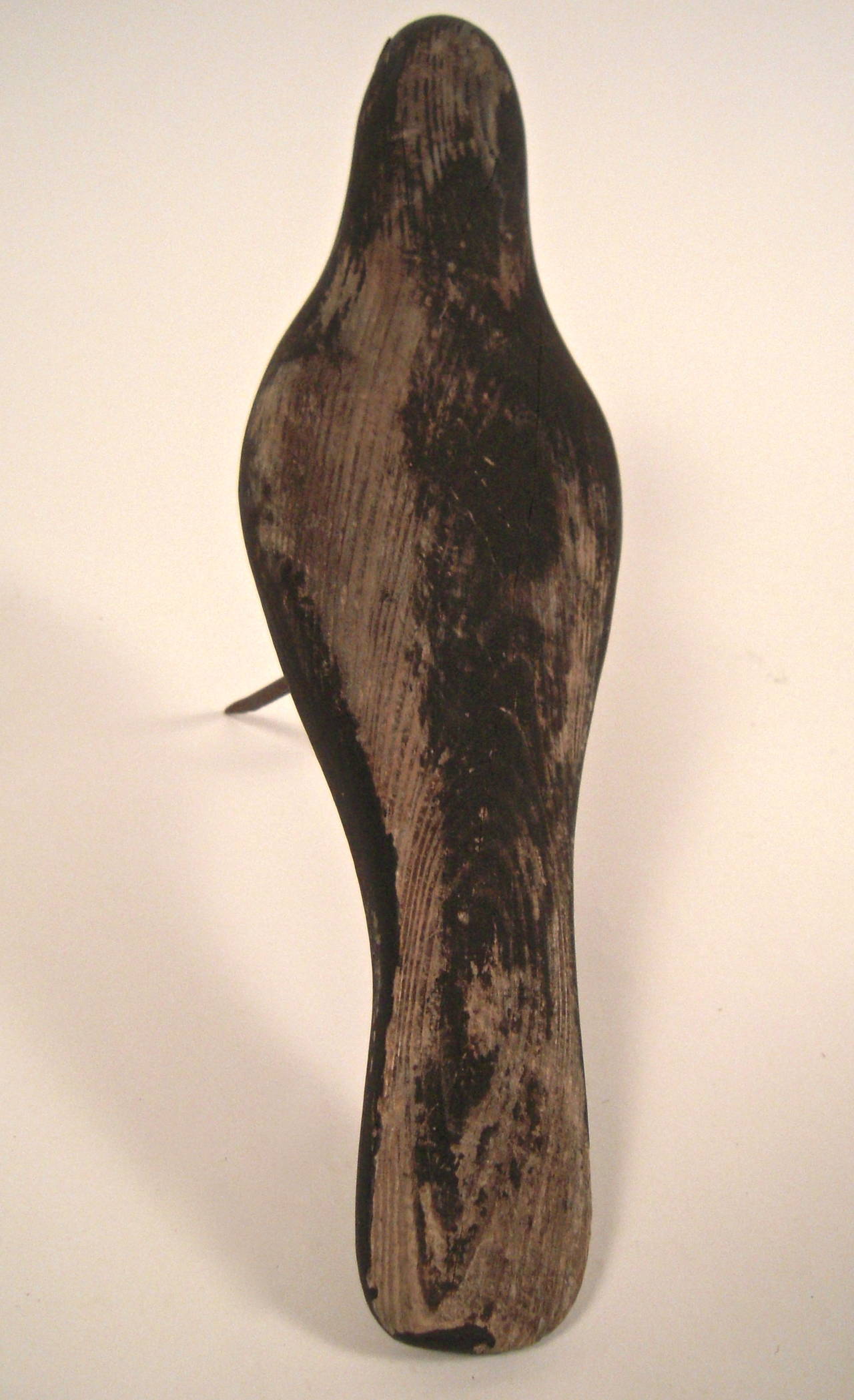 20th Century A Folk Art Wood Carved Sculpture of a Crow