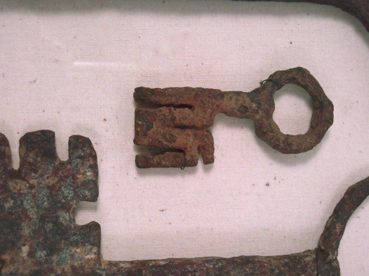 Glass Collection of Early Wrought Iron Keys