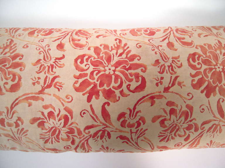 Antique Original Fortuny Fabric Pillow In Good Condition In Essex, MA
