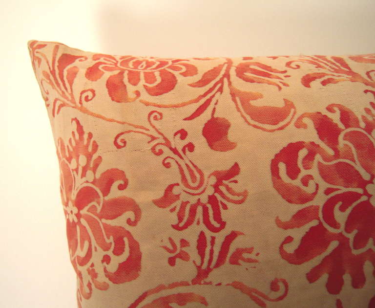 Antique Original Fortuny Fabric Pillow 1