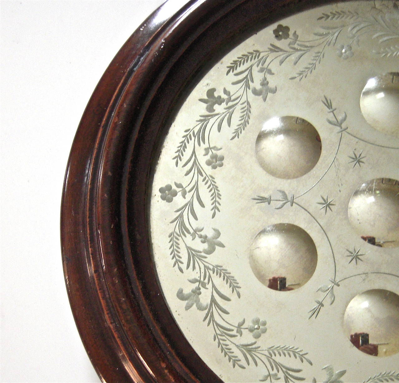 William IV 19th Century English Etched Circular Mirror