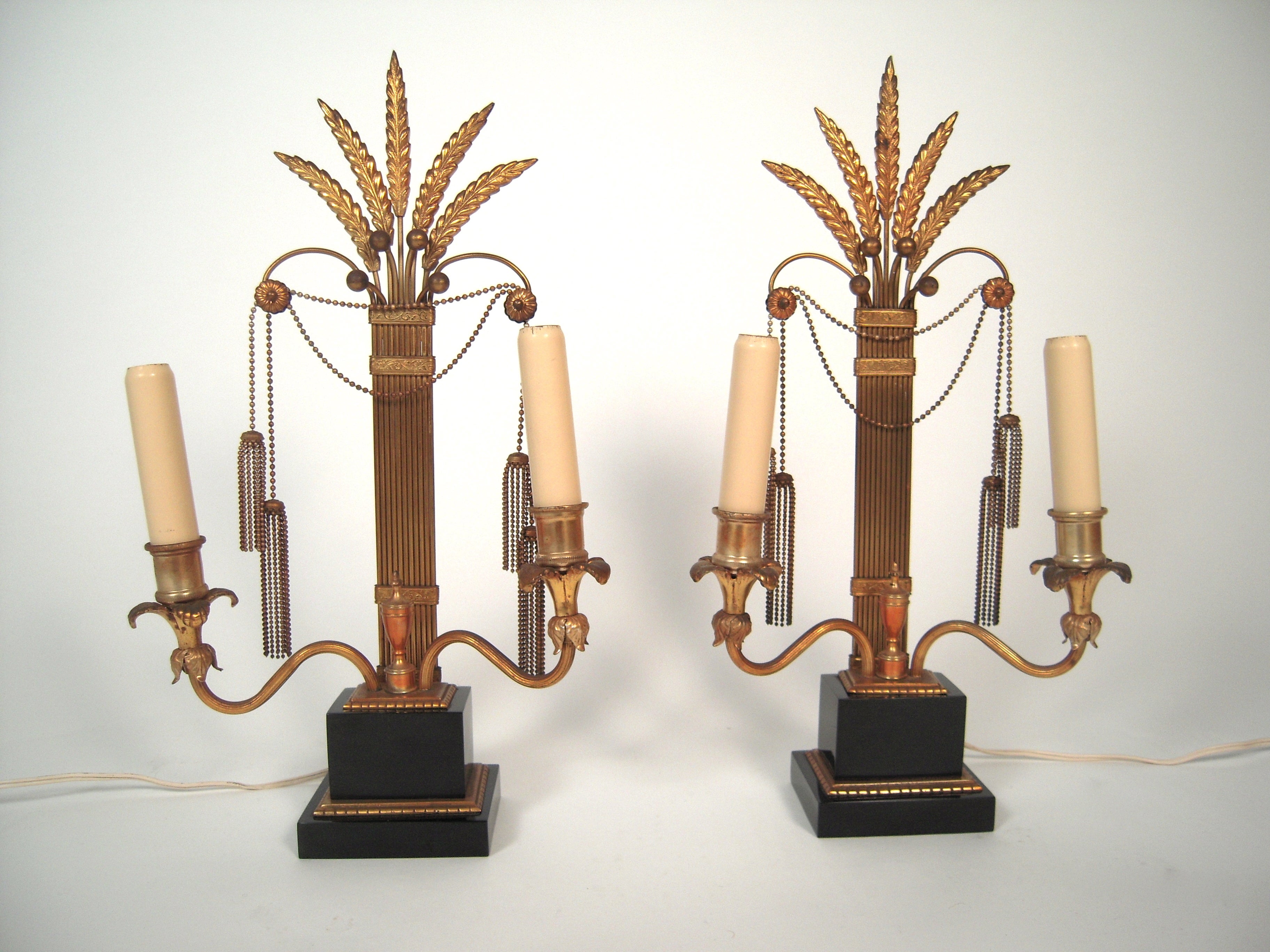Pair of Hollywood Regency Art Deco Period Candelabra Lamps