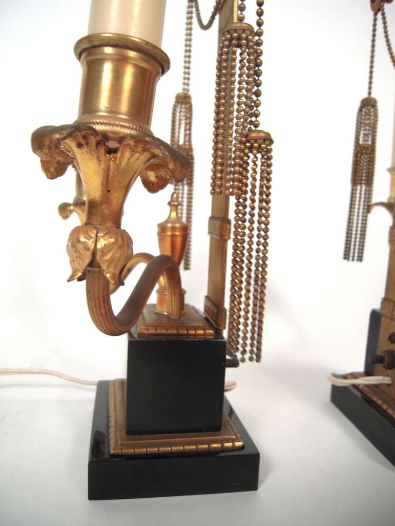 Pair of Hollywood Regency Art Deco Period Candelabra Lamps 2