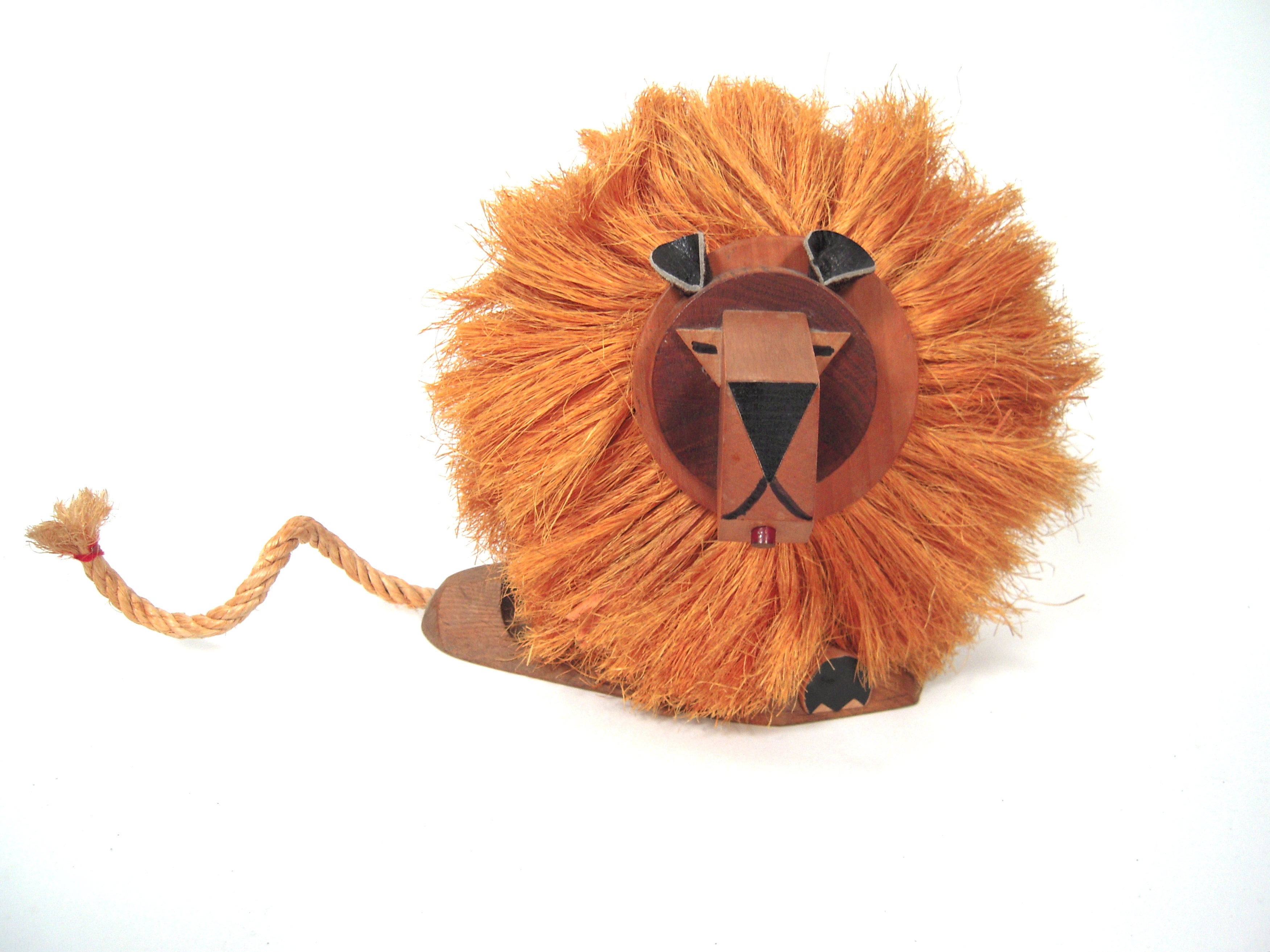 Mid-Century Lion Pull Toy