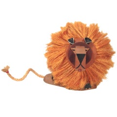 Vintage Mid-Century Lion Pull Toy