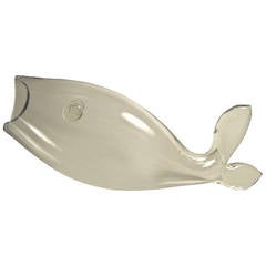 Blenko Blown Glass Whale Sculpture