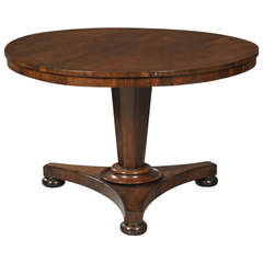 Antique English Regency Rosewood Round Table circa 1820-30