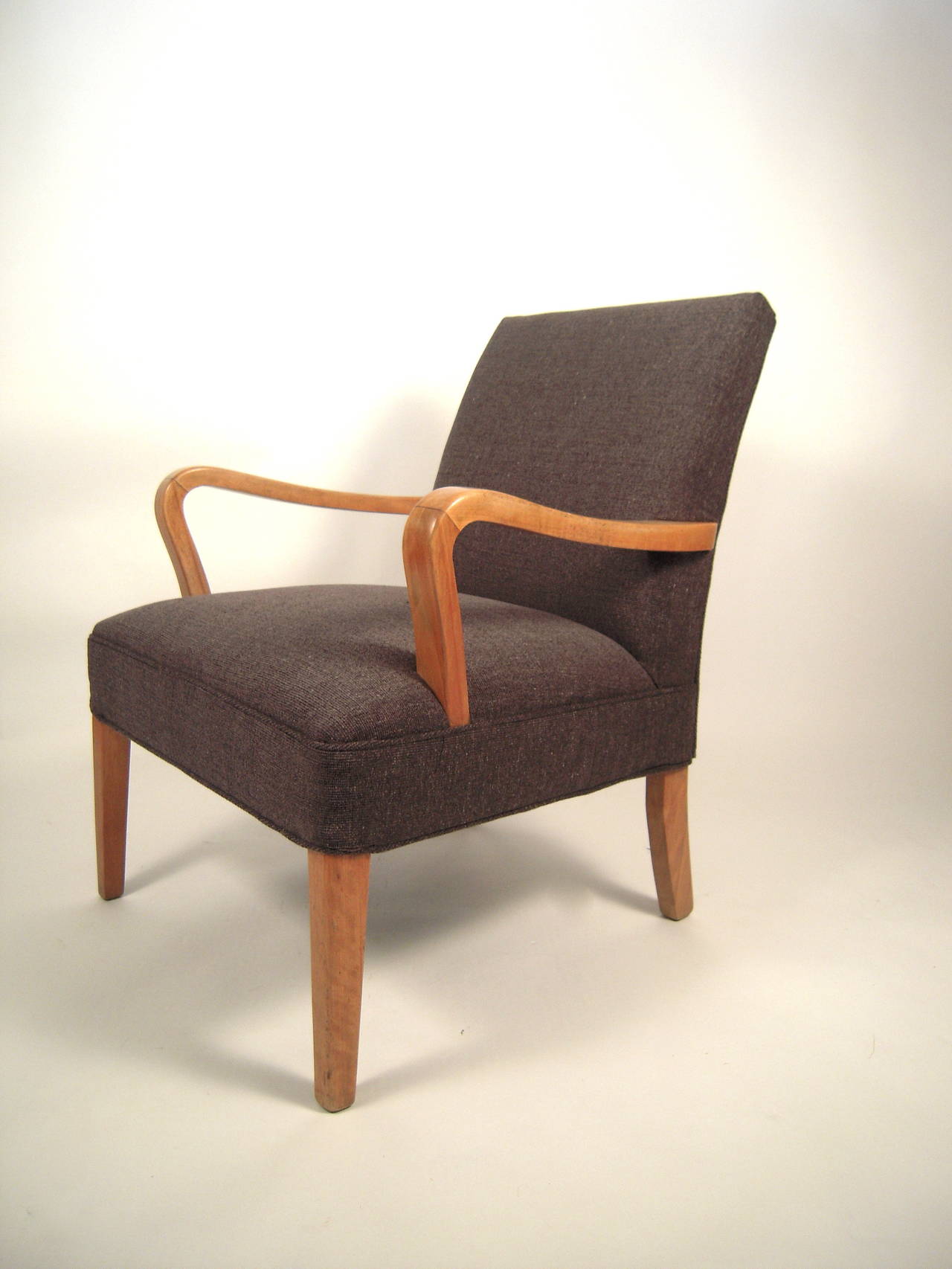 Mid-20th Century Mid-Century Modern Bentwood Upholstered Armchair