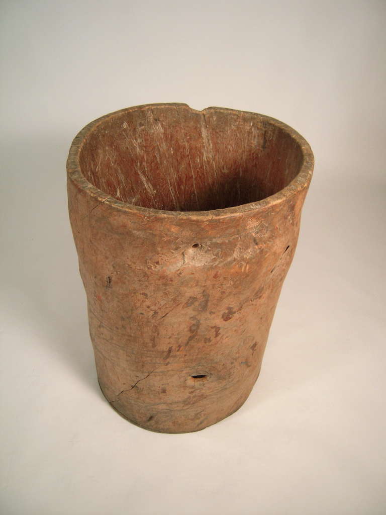 19th Century Early Tree Trunk Grain Storage Barrel