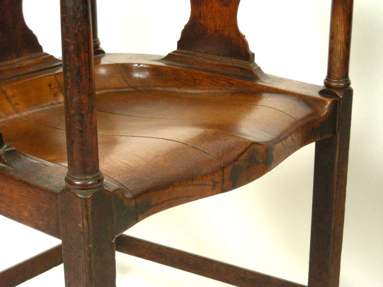 Carved Pair of Fine and Unusual English Country Tavern Chairs