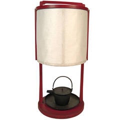 Large Japanese Red Lacquered Lantern