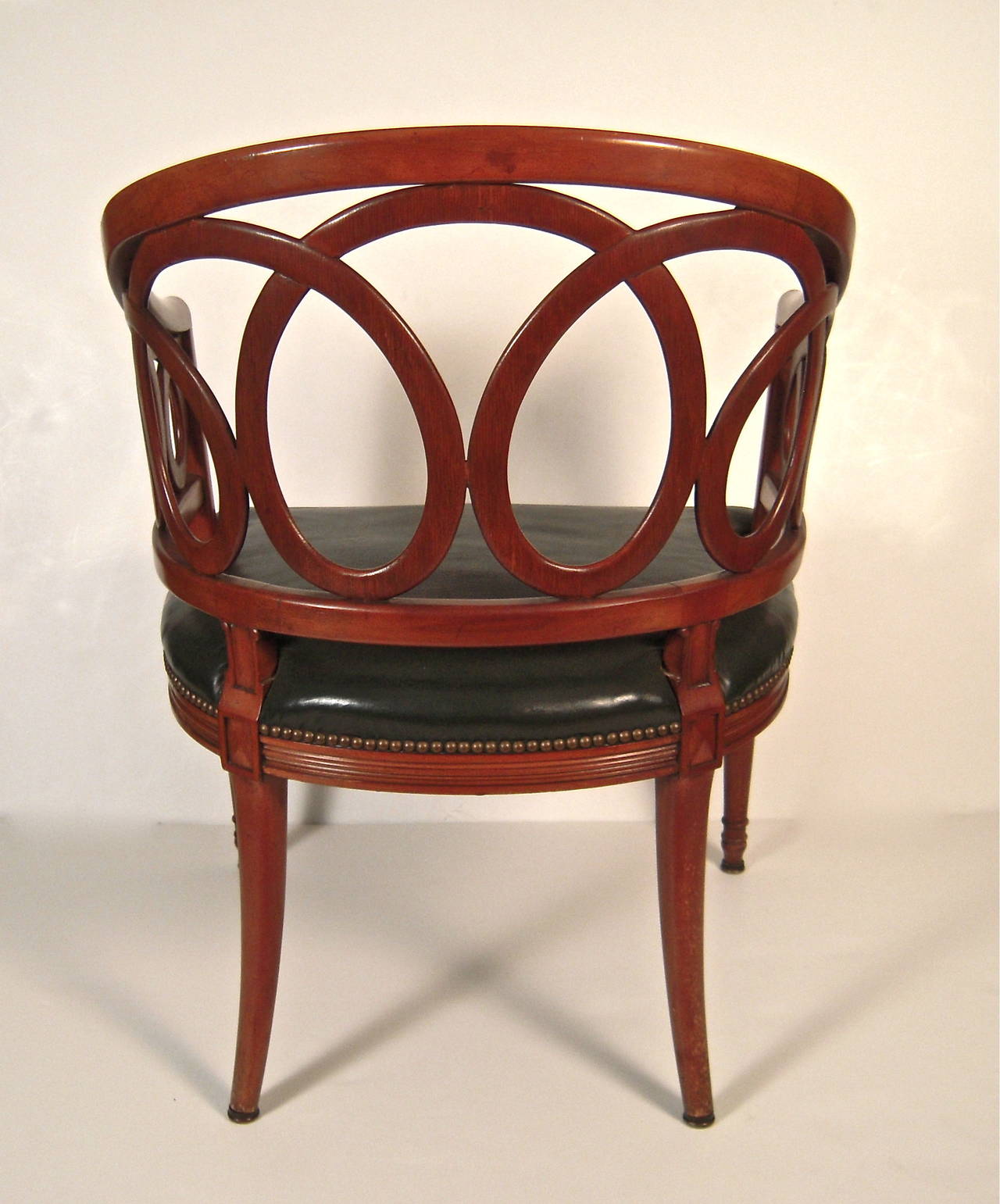 Frances Elkins Style Graphic and Sculptural Barrel Back Armchair In Excellent Condition In Essex, MA