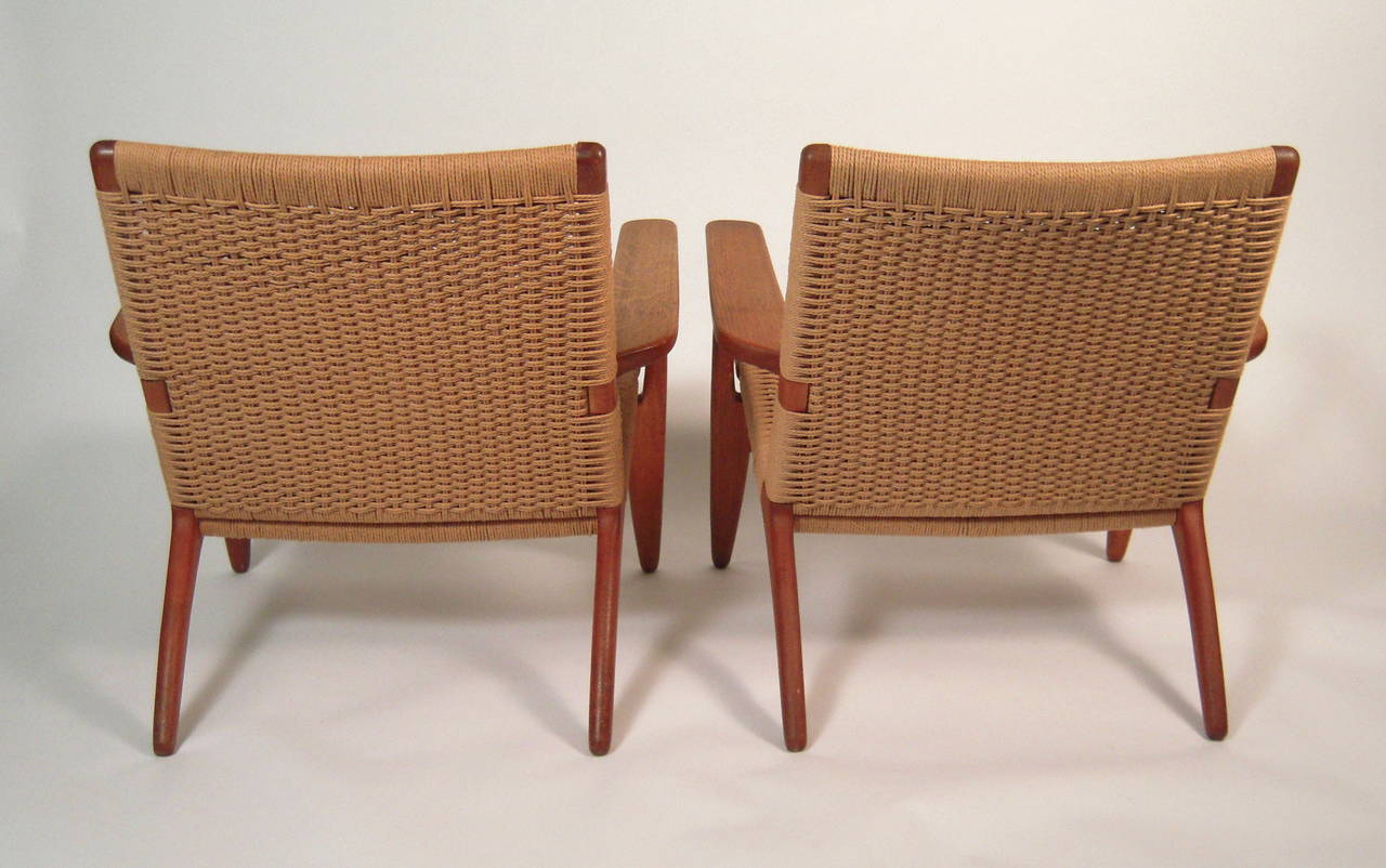 Danish Pair of Hans Wegner CH 25 Easy Chairs